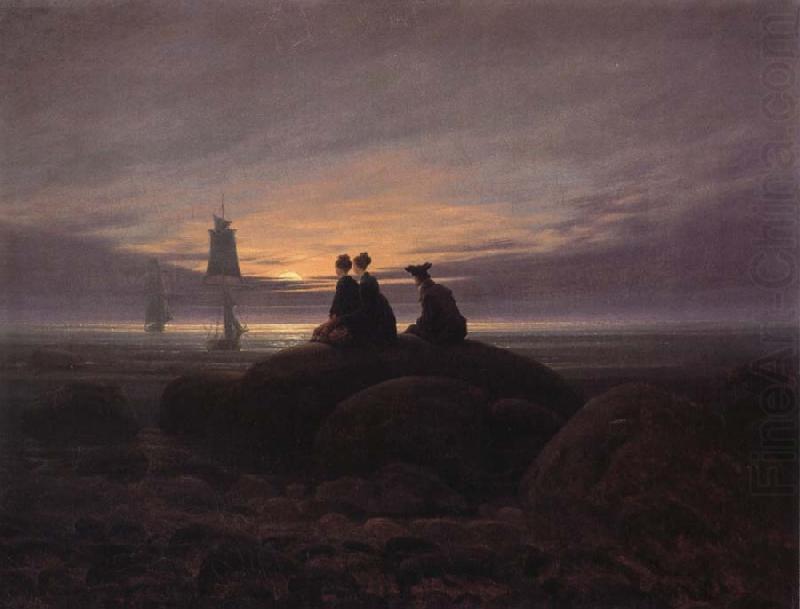 Caspar David Friedrich Moonsise over the Sea china oil painting image